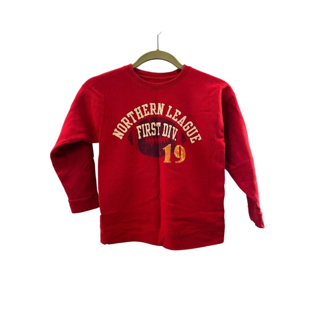 Hanes Premium Ecosmart Red Northern League‎ Kids Sweatshirt Youth 6/7 Football